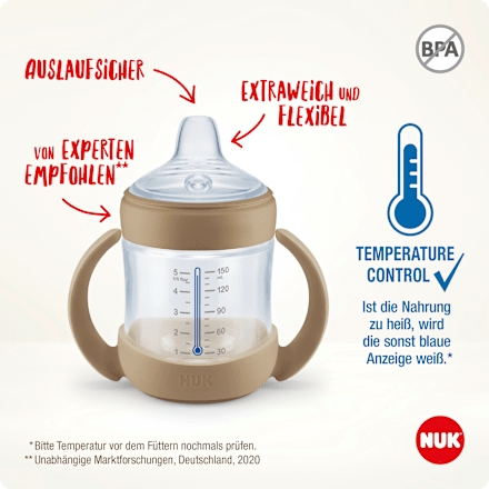 Trinklernflasche for Nature, braun, ab 6.Monat, 150ml NUK