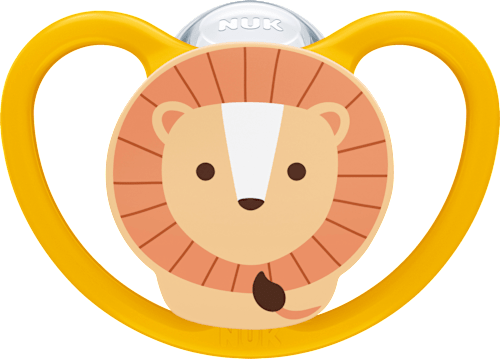 Schnuller Space Silikon, gelb/aprikose, ab 18 Monate NUK