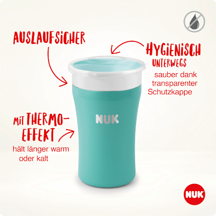 Trinklernbecher Magic Cup Edelstahl türkis, 230 ml NUK