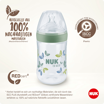 Babyflasche for Nature, grün, 0-6 Monate, 260ml NUK