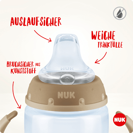 Trinklernflasche First Choice Temp. Control, rot, ab 6 Monaten, 150 ml NUK