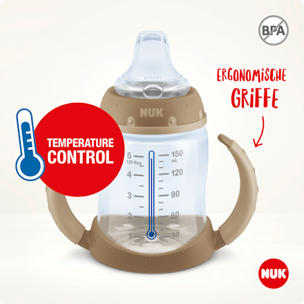 Trinklernflasche First Choice Temp. Control, rot, ab 6 Monaten, 150 ml NUK
