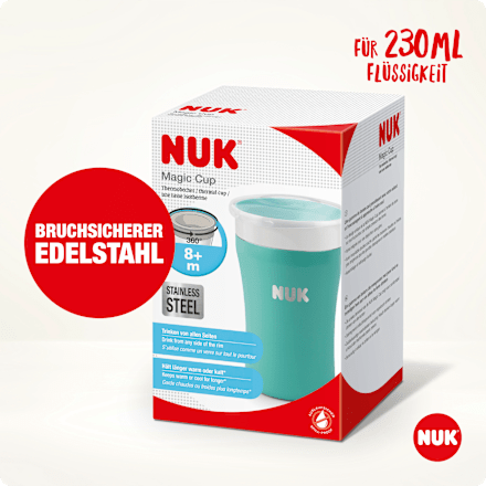 Trinklernbecher Magic Cup Edelstahl türkis, 230 ml NUK
