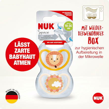 Schnuller Space orange/gelb 18-36 Monate NUK
