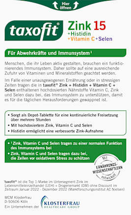 Zink+ Histidin + Vitamin C + Selen Tabletten 40 St taxofit