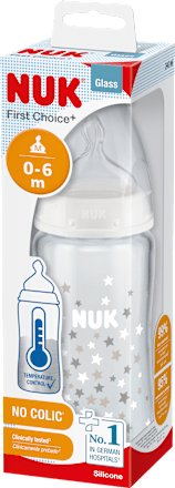 Babyflasche aus Glas First Choice, weiß, 0-6 Monate, 240 ml  NUK