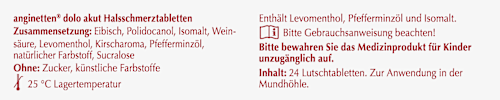 dolo akut Halstabletten Kirsche zuckerfrei anginetten