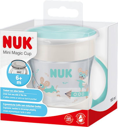 Trinklernbecher Evolution Mini Magic Cup türkis, ab 6. Monat, 160 ml NUK