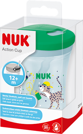 Trinkhalmbecher Evolution Action Cup grün, 230 ml NUK