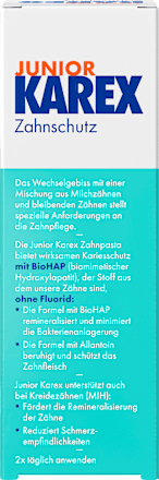 Zahnpasta Kinder Junior 6-12 Jahren fluoridfrei KAREX