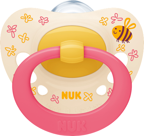 Schnuller Signature Silikon, gelb/pink, 6-18 Monate NUK