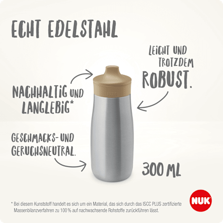 Trinkflasche Edelstahl Mini-Me beige, 300ml NUK
