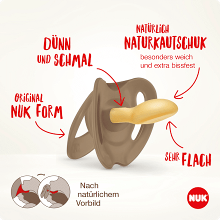 Schnuller for Nature Latex, grün/beige, Gr.2, 6-18 Monate NUK