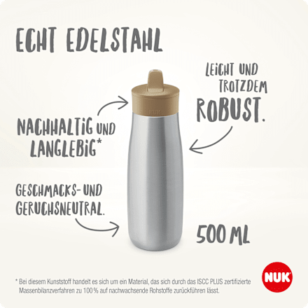 Trinkhalmflasche Edelstahl Mini-Me flieder, 500ml NUK