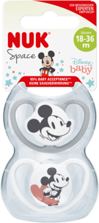 Smoczek uspokajający silikonowy 18-36m Space Disney Miki, biały NUK