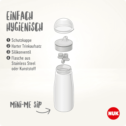 Trinkflasche Edelstahl Mini-Me beige, 300ml NUK