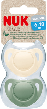 Schnuller for Nature Silikon, grün/beige, Gr.2, 6-18 Monate NUK