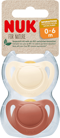 Schnuller for Nature Latex, rot/beige, Gr.1, 0-6 Monate NUK