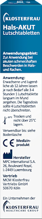 Hals-Akut Lutschtabletten Klosterfrau