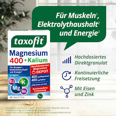 Magnesium 400 + Kalium Tabletten 30 St taxofit