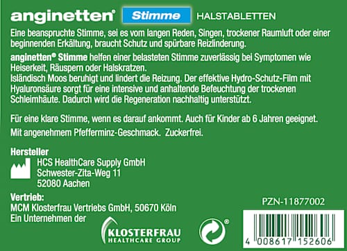 Lutschtabletten Stimme anginetten