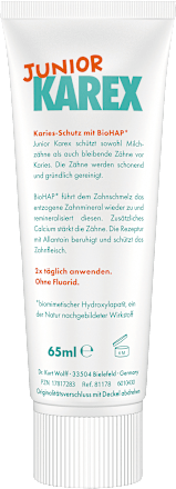 Zahnpasta Kinder Junior, ab 6 Jahren fluoridfrei KAREX