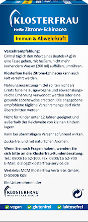 Heiße Zitrone Echinacea zuckerfrei Beutel 12 St  Klosterfrau
