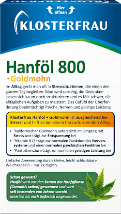 Hanföl 800 & Goldmohn Kapseln Klosterfrau