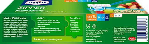 Zipper Allzweckbeutel 1 L Toppits