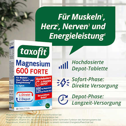 Magnesium 600 Forte Depot Tabletten 30 St taxofit