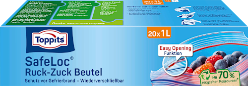 Gefrierbeutel 1 l Ruck-Zuck wiederverschließbar Toppits