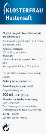 Hustensaft  Klosterfrau