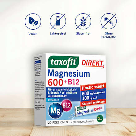 Magnesium 600 + B12 Direkt-Granulat 20 St taxofit