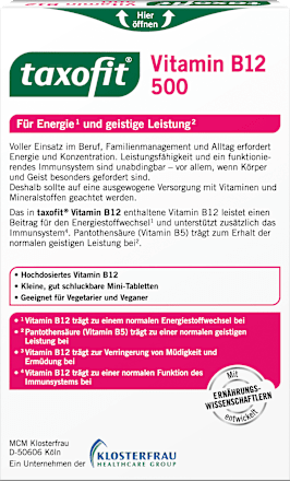Vitamin B12 500 Mini Tabletten 30 St taxofit