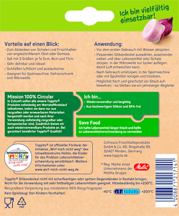 Frischhaltehauben Silikondeckel Toppits