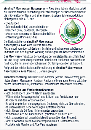 Meerwasser Nasenspray Aloe Vera sinulind