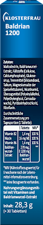 Baldrian 1200 Tabletten 30 St Klosterfrau