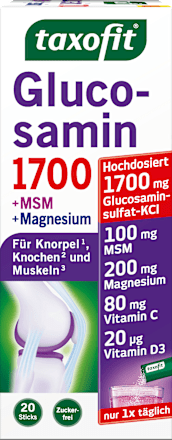 Glucosamin 1700 + MSM + Magnesium Sticks 20 St taxofit