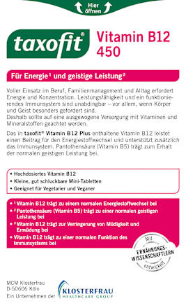 Vitamin B12 450 Tabletten 30 St taxofit