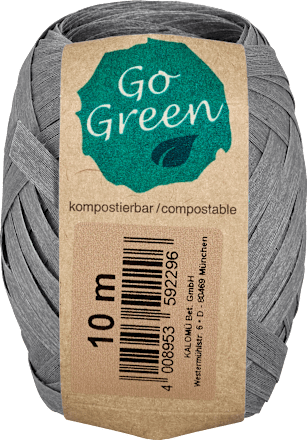 Geschenkband kompostierbar graubraun Go Green