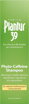 Szampon do włosów farbowanych i zniszczonych Coffein Plantur 39