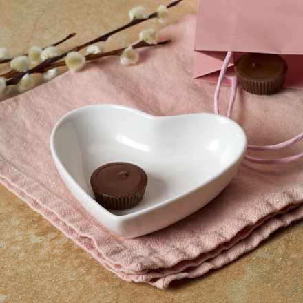 Keramikschale, Herzform, weiß Dekorieren & Einrichten