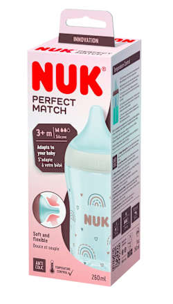 Biberon Perfect Match cu tetină silicon, mărimea M, 3+ luni NUK