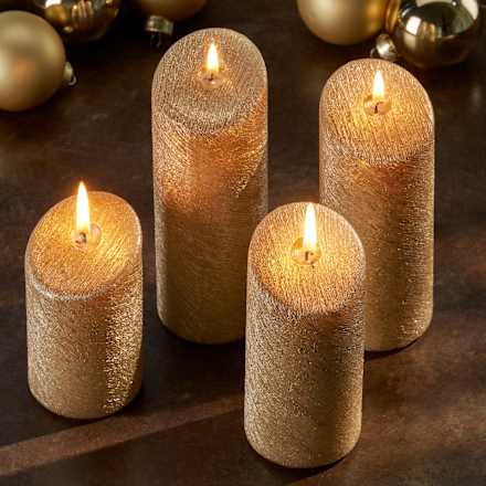 Kerzen gestuft & abgeschrägte Oberfläche, gold metallic Dekorieren & Einrichten