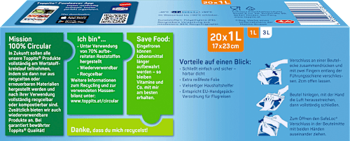 Gefrierbeutel 1 l Ruck-Zuck wiederverschließbar Toppits