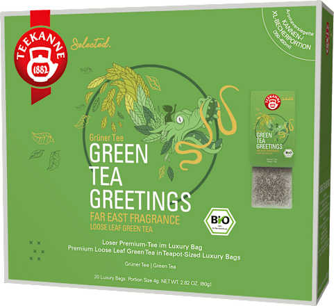 Grüner Tee Greetings Teekanne