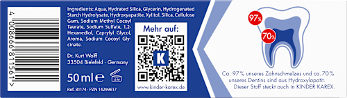 Zahnpasta Kinder, 0-6 Jahren fluoridfrei KAREX