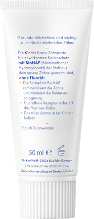 Zahnpasta Kinder, 0-6 Jahren fluoridfrei KAREX