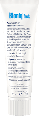 Zahnpasta Repair-Zahncreme Plus Zahnfleisch-Schutz fluoridfrei  Bioniq®
