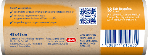 Müllbeutel 20 l mit Tragegriff mit 100 % recyceltem Plastik Swirl